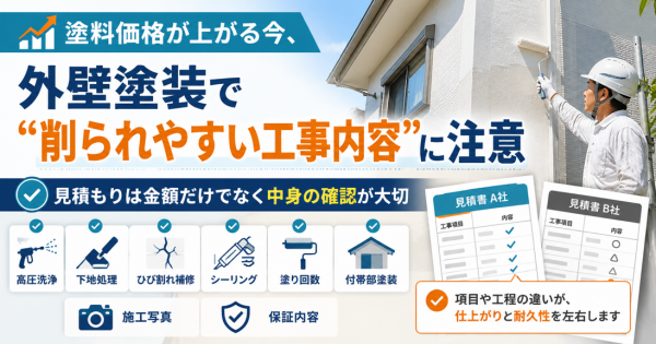 塗料価格が上がる今、外壁塗装で“削られやすい工事内容”に注意