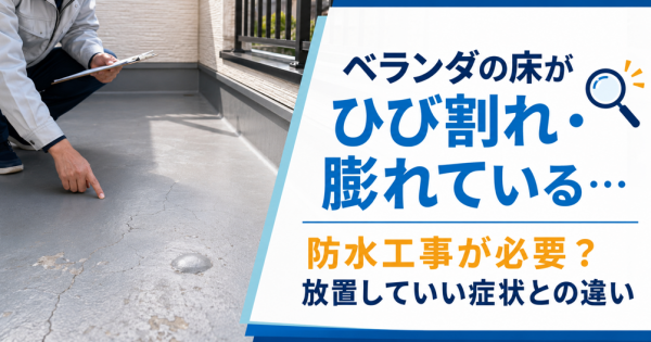 「葛飾区・足立区のベランダ防水| 床のひび割れ・膨れは工事が必要?放置していい症状との違い」